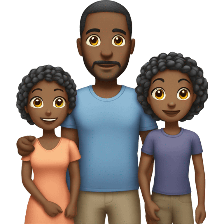  black family mum & dad, 2 kids. 2 boys with cornrows. emoji