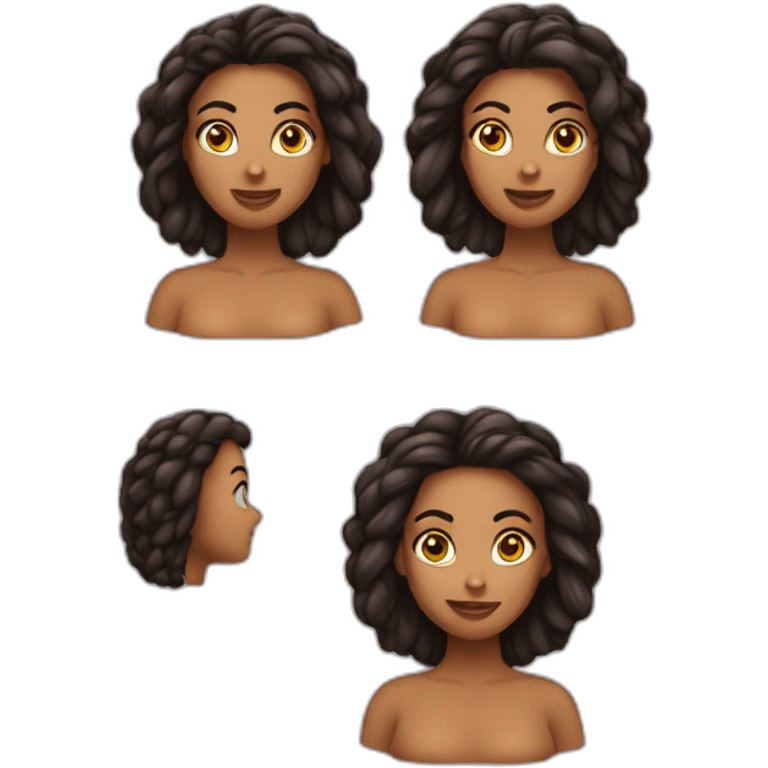 Femme métisse avec des cheveux lisse emoji