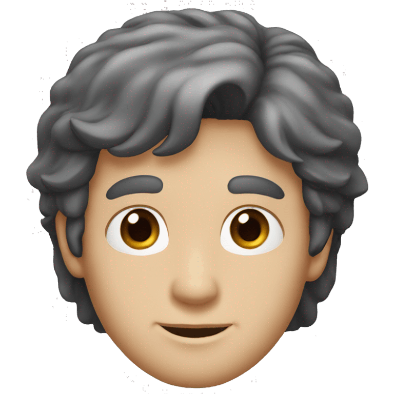 60 year old man , blue eyes and jet black hair  emoji