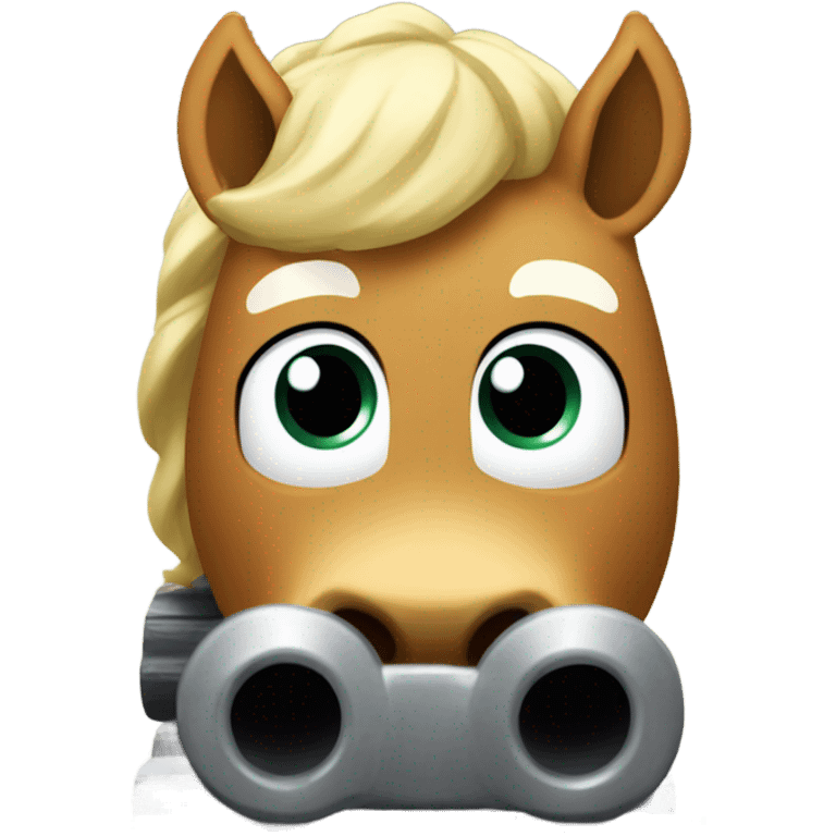 Cheval palomino fille galope  emoji