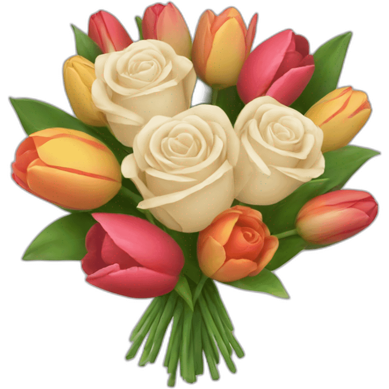 Bouquet of rose and tulips emoji