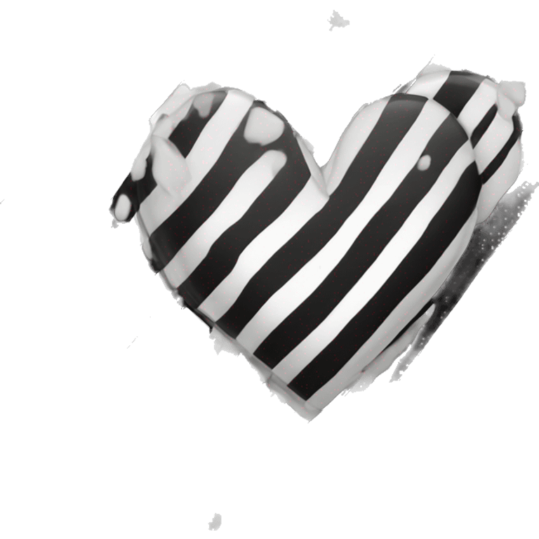 black and white striped heart  emoji