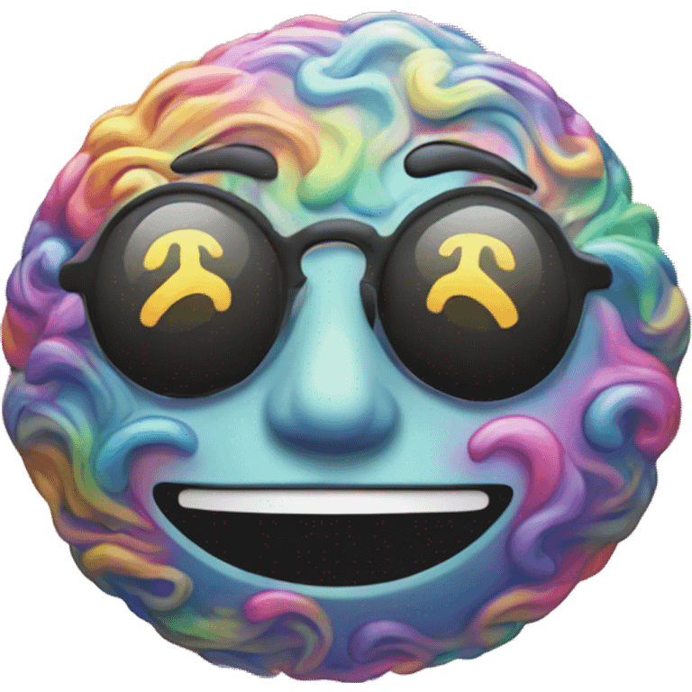 trippy tripped out emoji that is high and psychedelic emoji