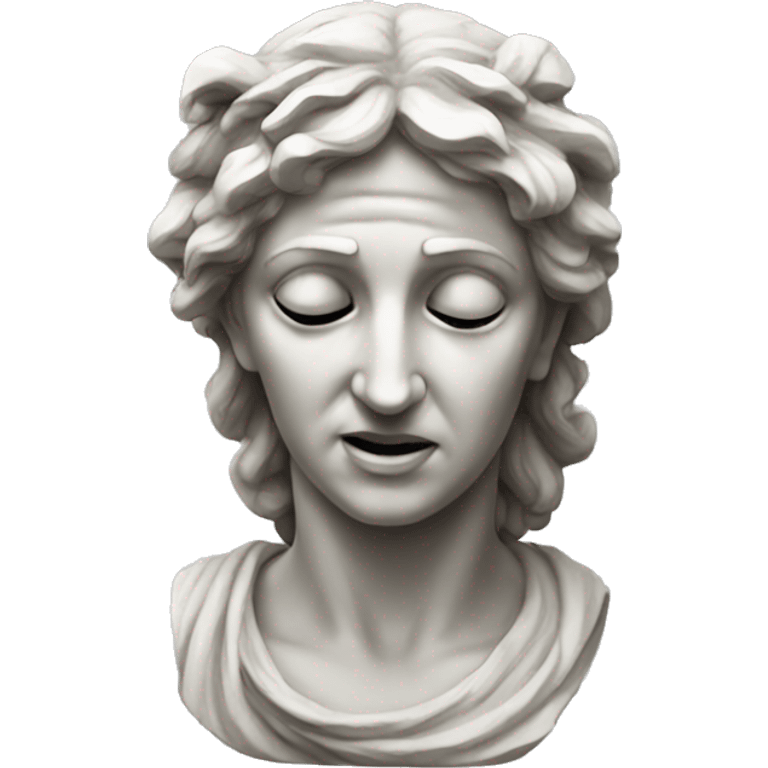 greek goddess sculpture crying emoji