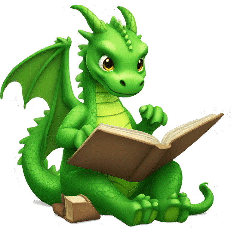 green dragon reading a book emoji