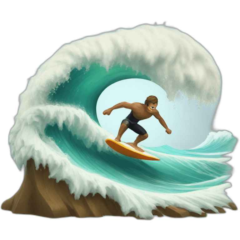 tsunami-surfer emoji