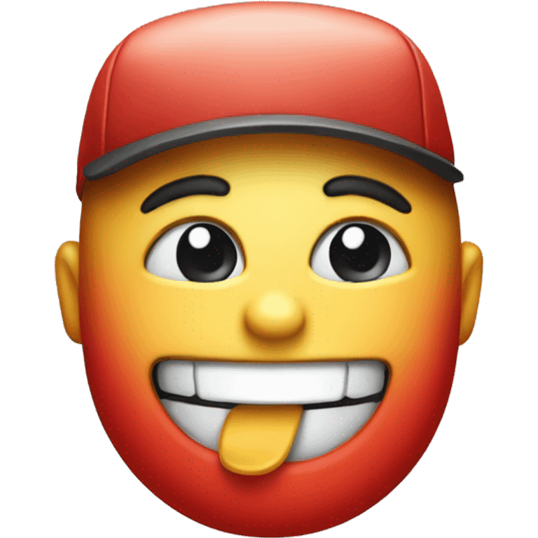 a smiling can whit red hat emoji