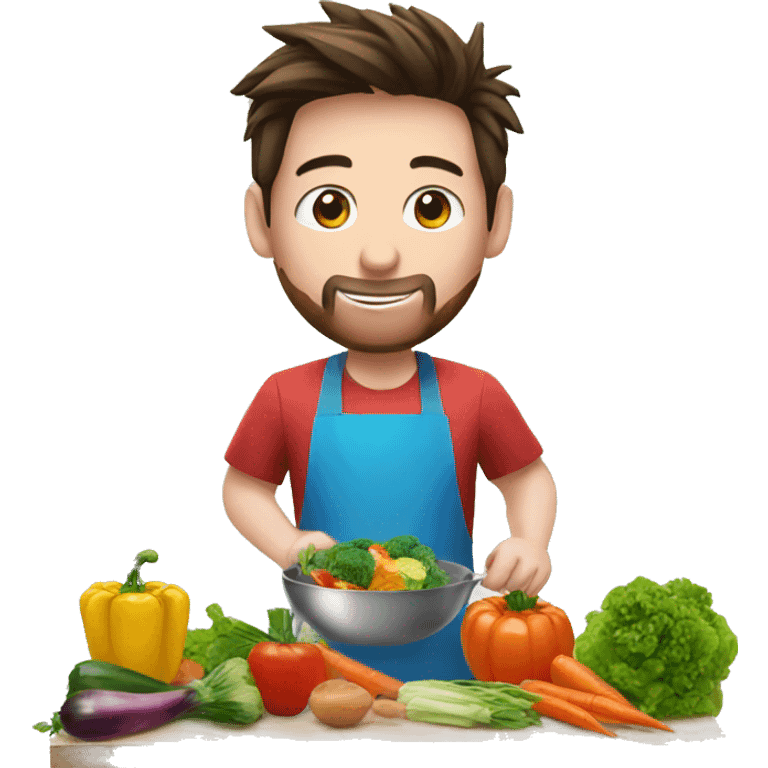 messi cooking vegetables emoji