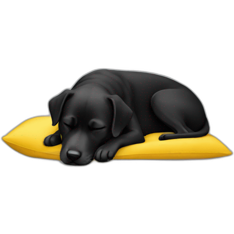 Dog black and yellow sleeping emoji