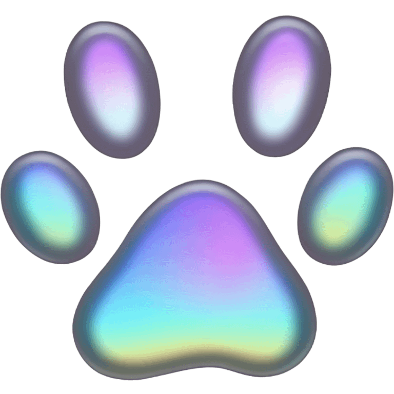 Iridescent dog paw print emoji