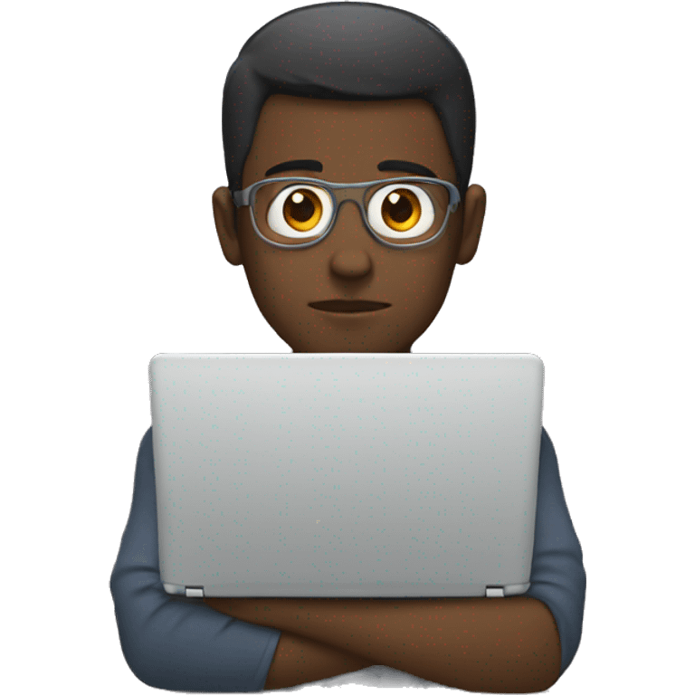 laptop thoughtful emoji