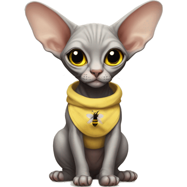 Sphynx-cat wearing bee costume  emoji