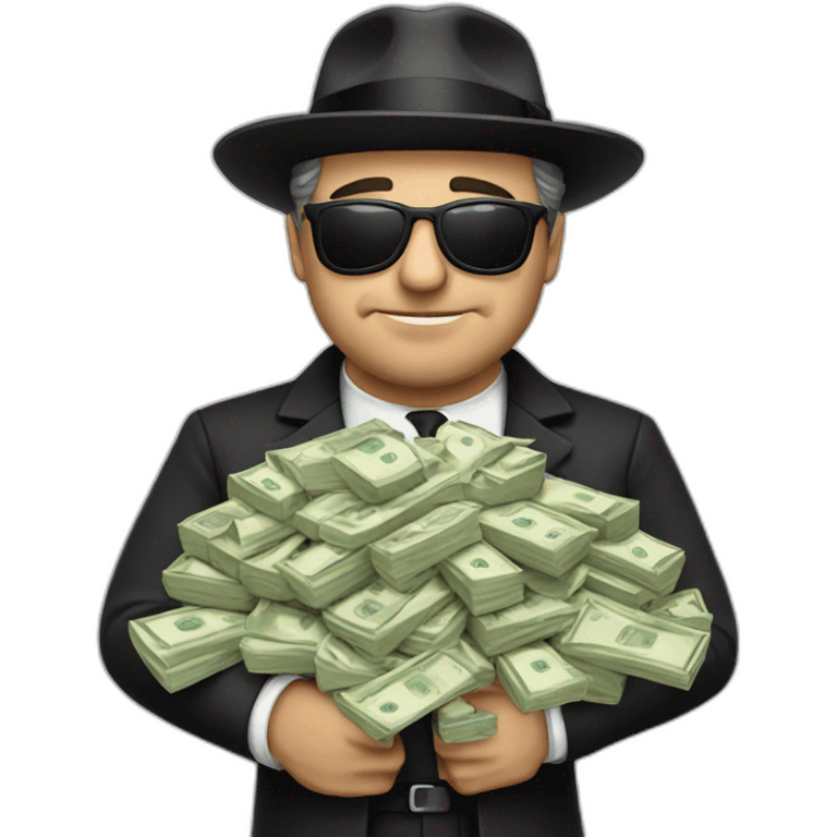 italian mafia man with a lot of cash emoji