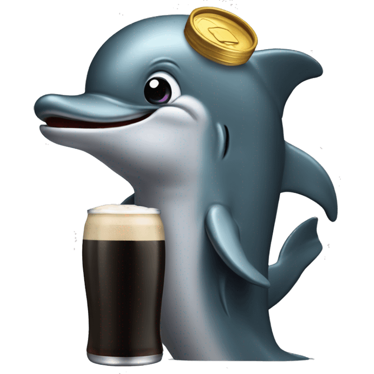 can you create me a dolphin drinking guinness  emoji