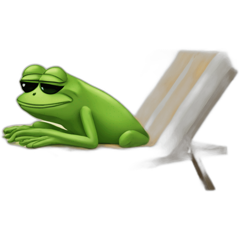 Pepe the frog sunbathing emoji