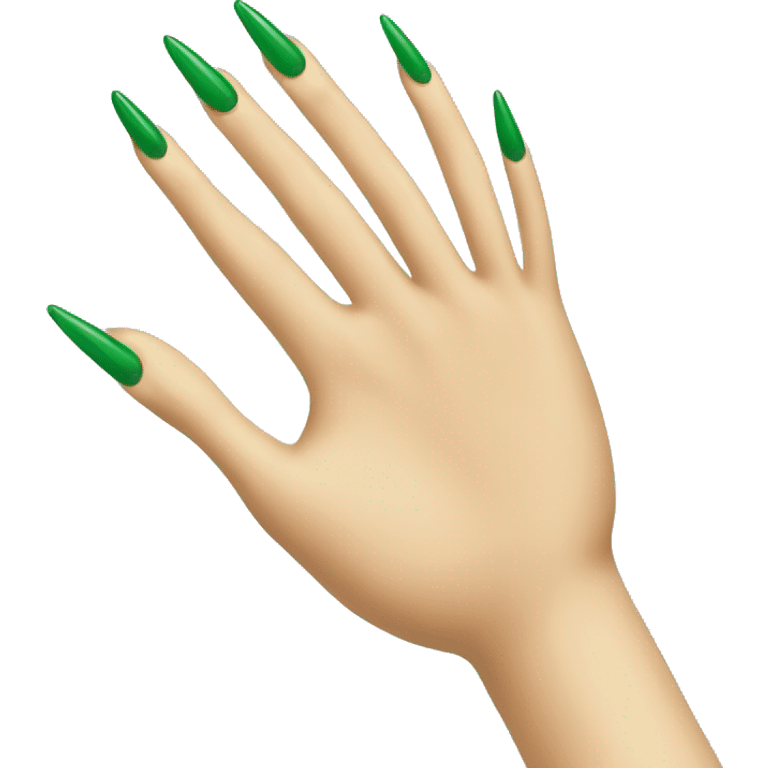 Hand with long green sharp nail emoji