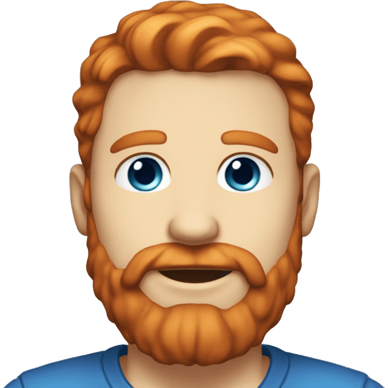 35 year old, male, red hair, pale, thick beard, blue eyes emoji