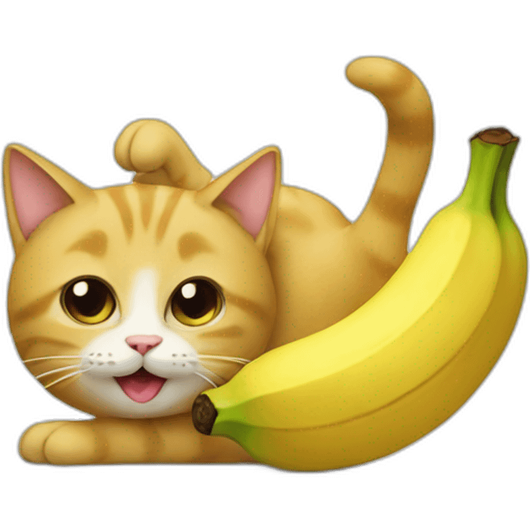 the cat is a banana emoji