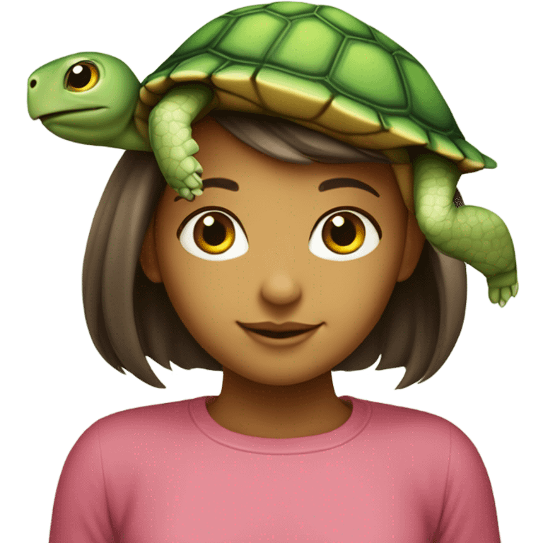 again girl head on turtle body emoji