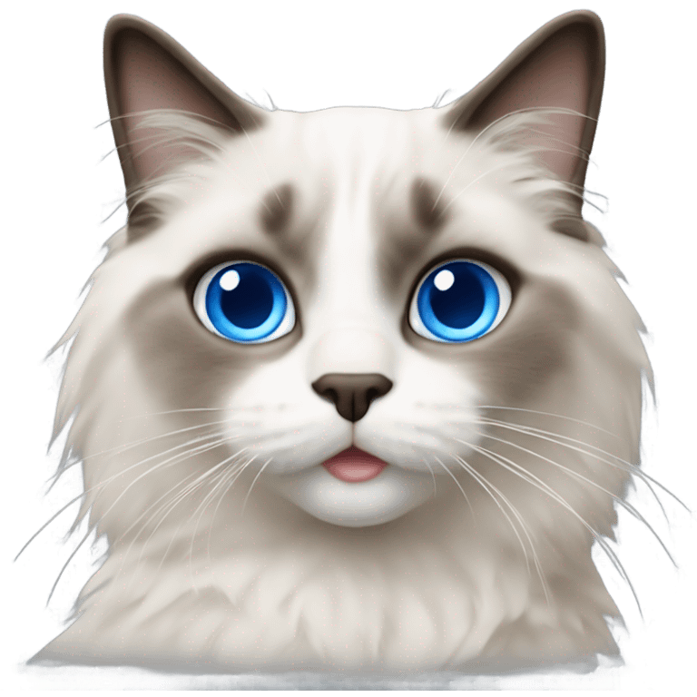 Ragdoll cat with blue eyes emoji