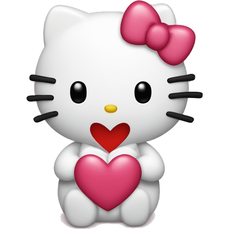 hello kitty with heart emoji