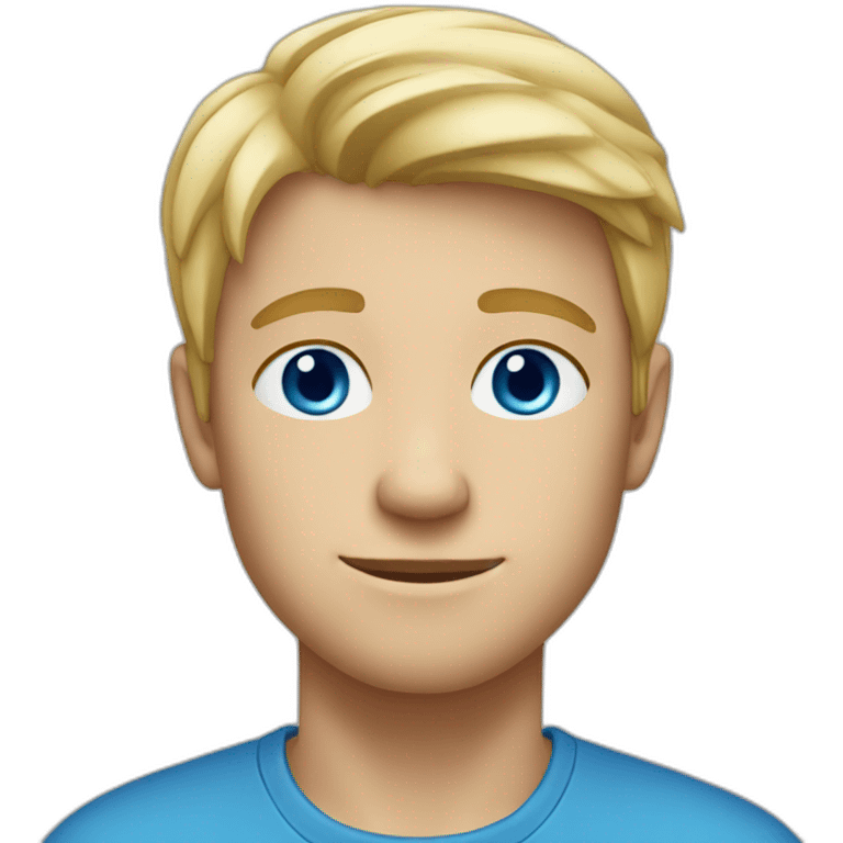 young blonde man with blue eyes emoji