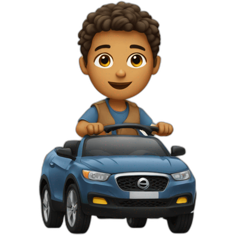 boy driving a car  emoji