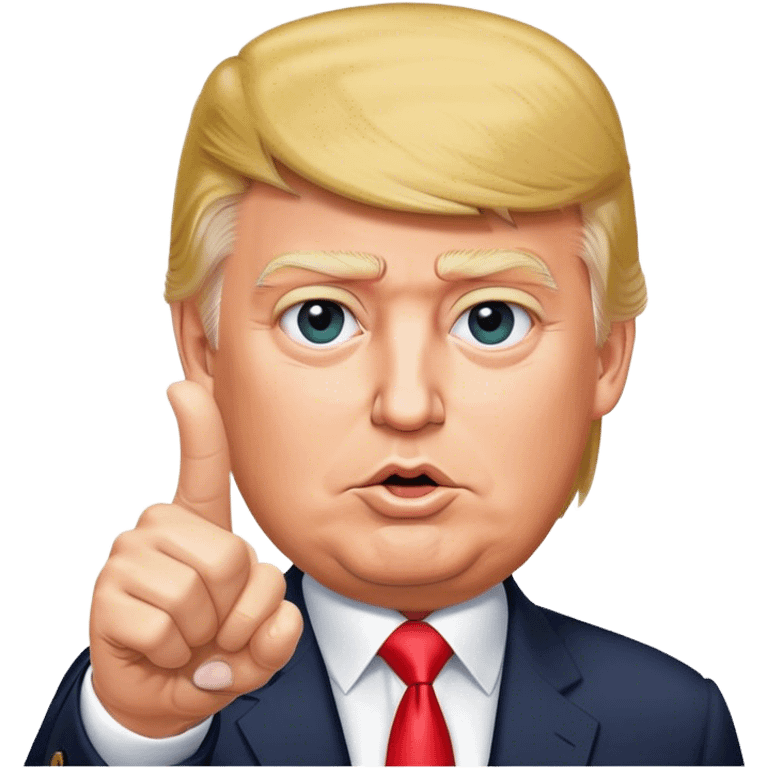 Donald Trump is pointing his finger up, super realistic emoji