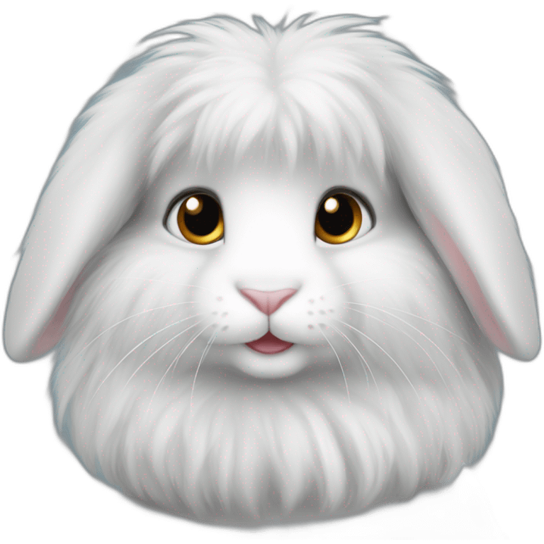 white and grey angora rabbit emoji