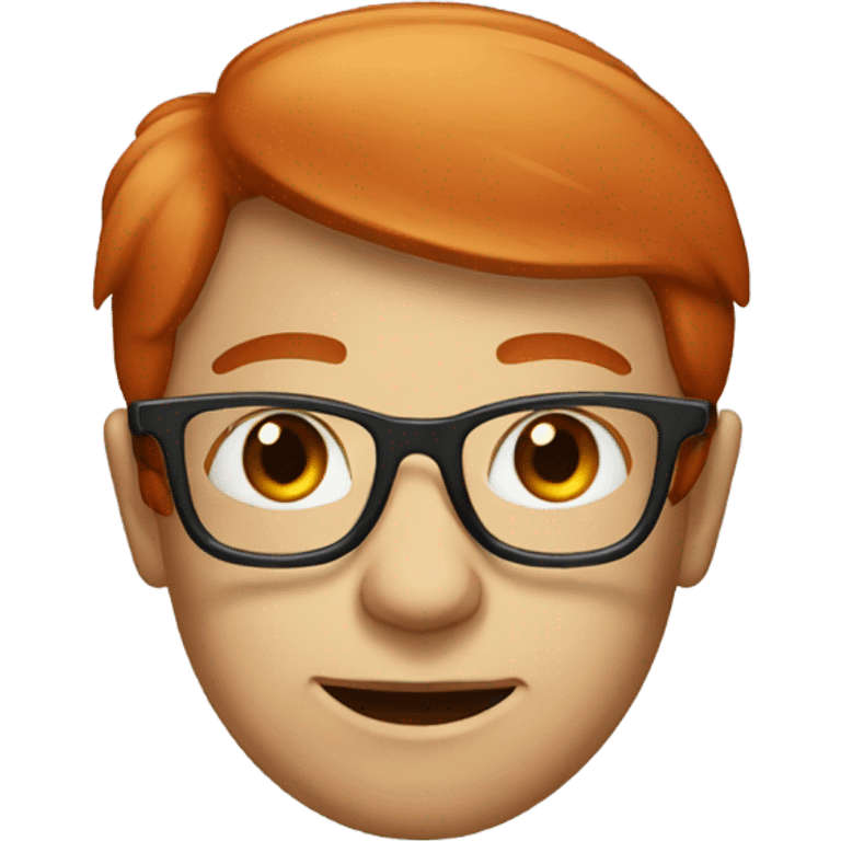 Emoji with glasses and a red head emoji