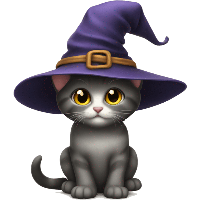 kitten in a witches hat  emoji