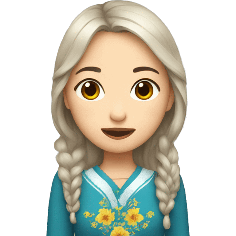 Girl kiss Kazakhstan  emoji