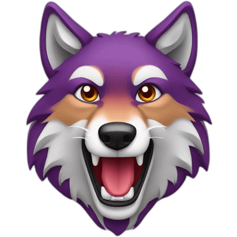 Red and purple wolf emoji