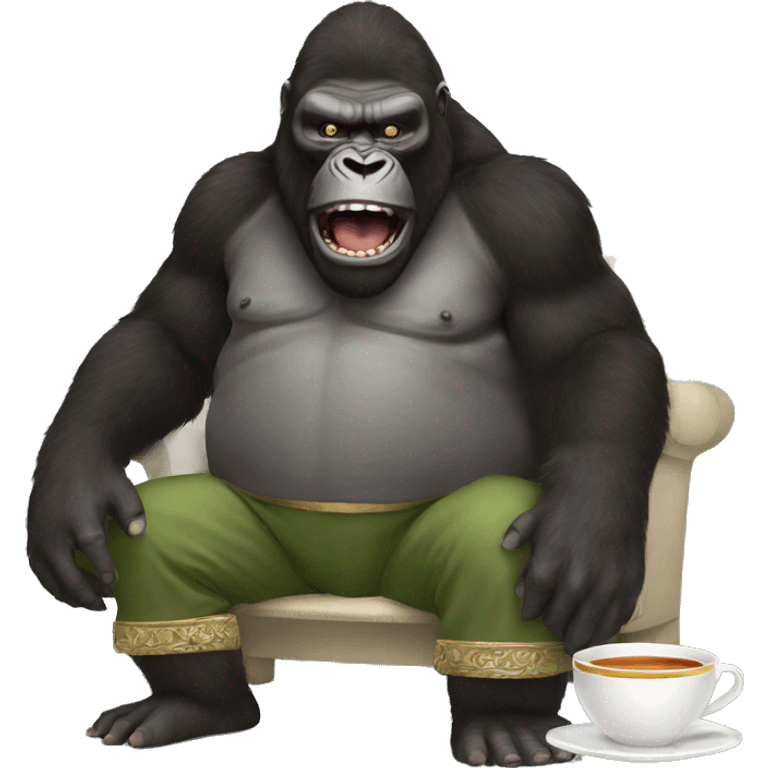 king kong having tea emoji