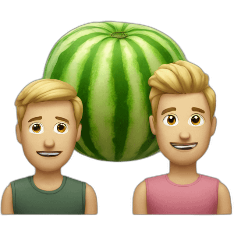 Two melons on man emoji