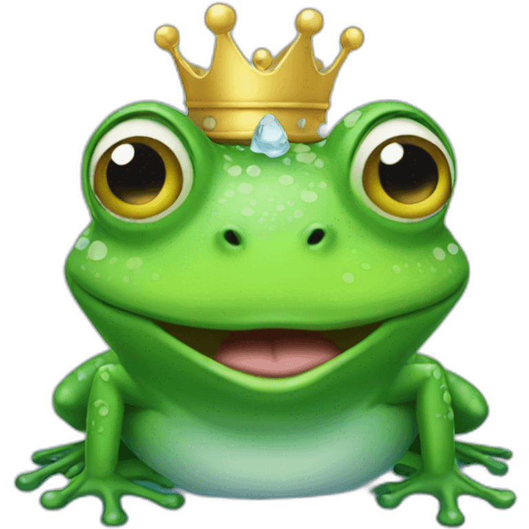 Queen frog freezing emoji