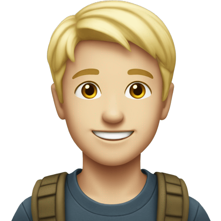 smiling blonde boy outdoors portrait emoji