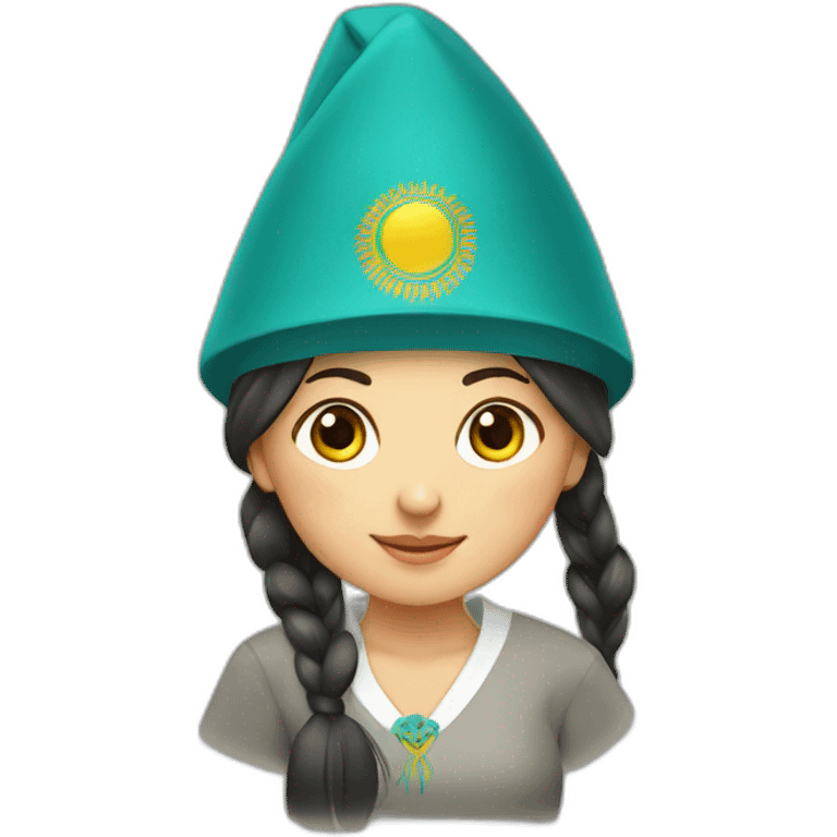 kazakh girl with kazakh national hat emoji