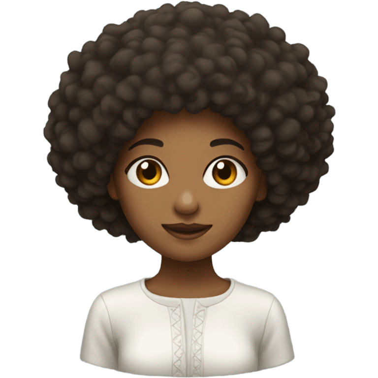 Girl with an afro emoji