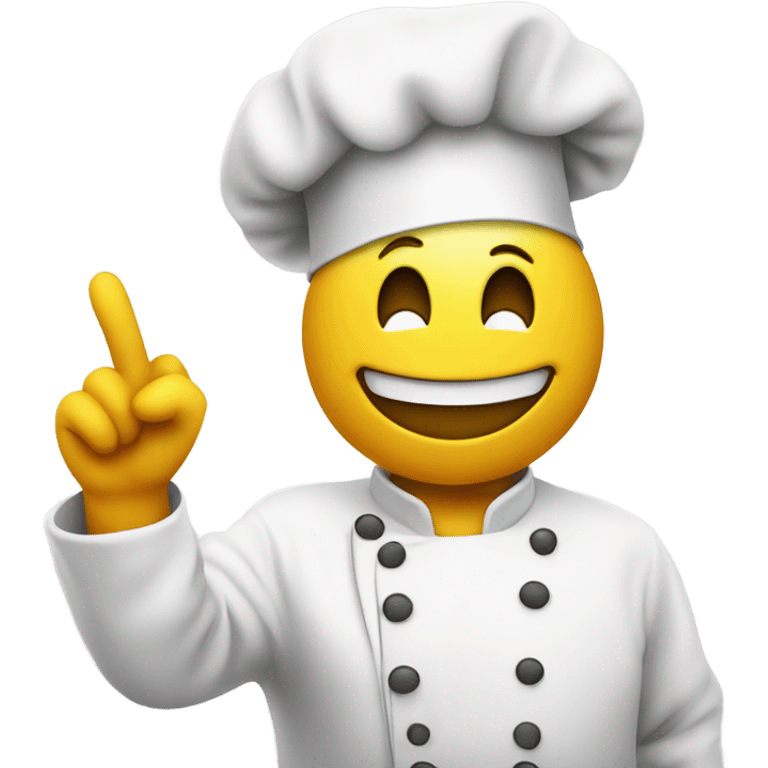 Smiley face wearing chefs hat blowing a kiss with hand emoji