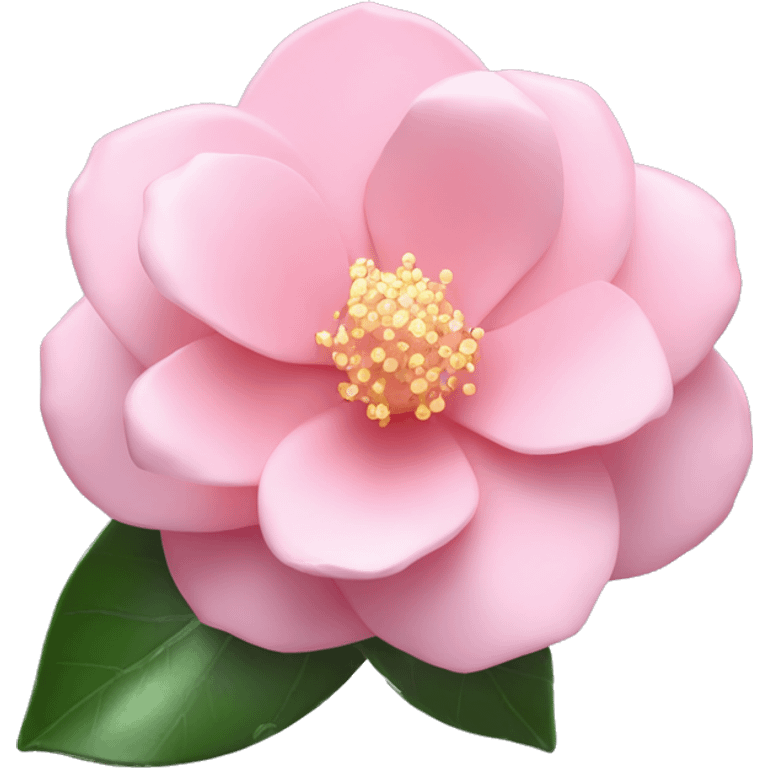 Camellia "A perfectly shaped pastel pink camellia flower with glossy, glowing petals and subtle sparkles at its base." emoji