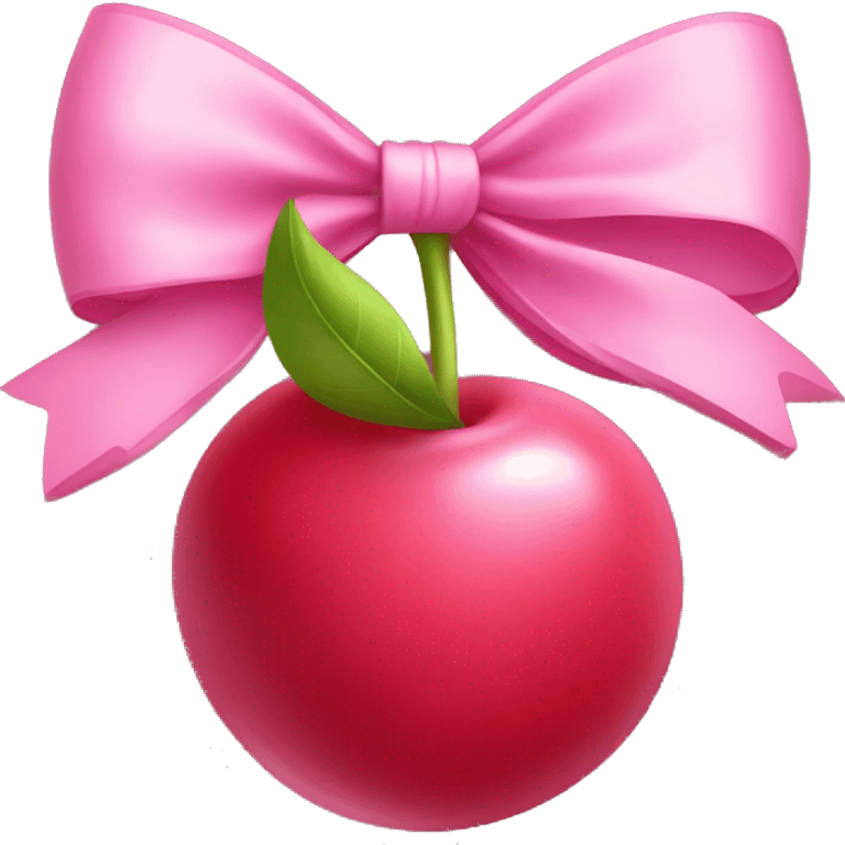 Cherry with a pink bow  emoji