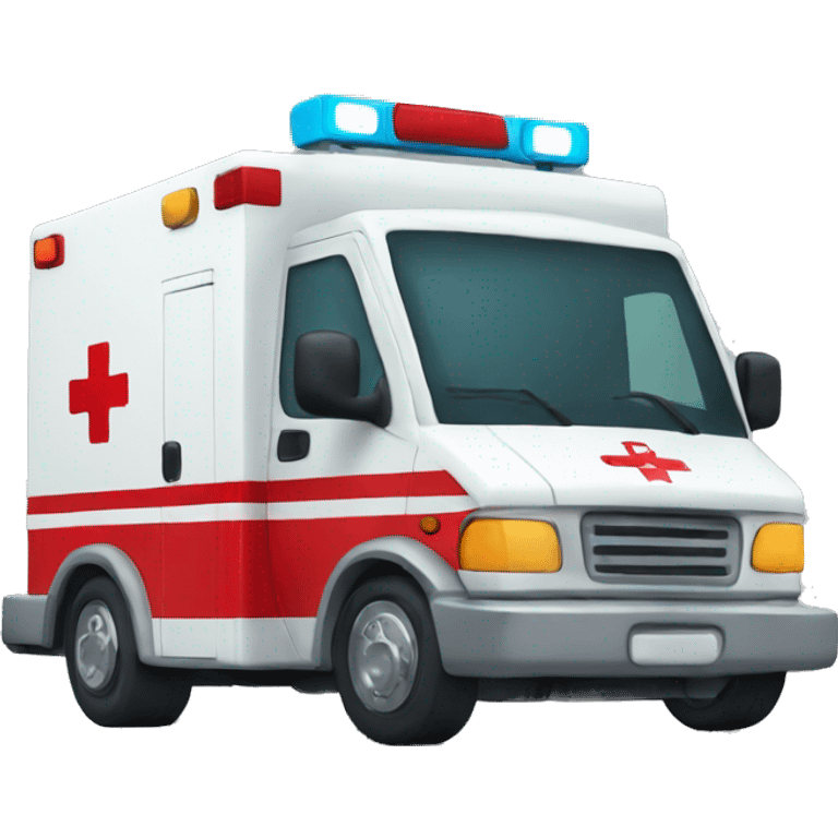 ambulance with the emotion of pleasure emoji