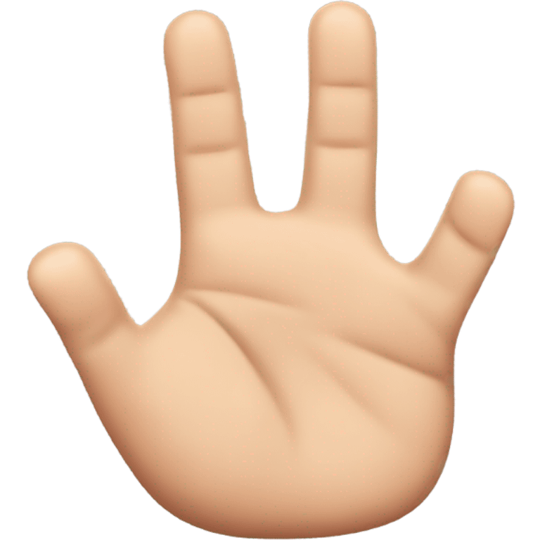 hand with 3 fingers up(thumb, index and pinky) and 2 fingers down(middle, ring) emoji