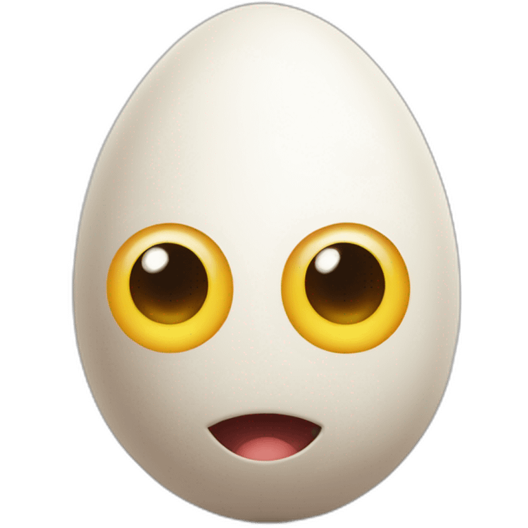 egg with two eyes, two arms, and two legs and a very large circular mouth hole emoji