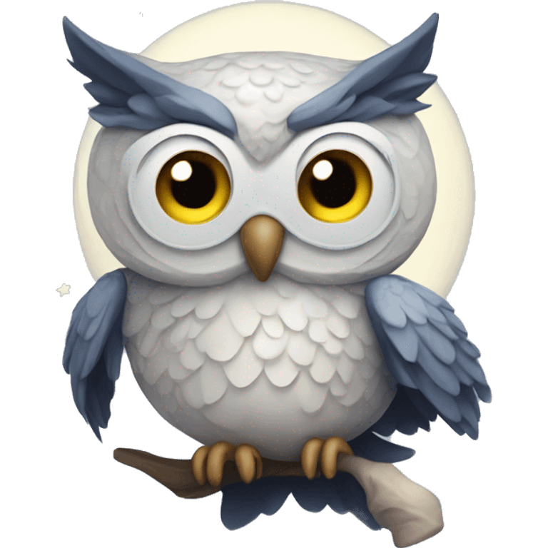 moon stars owl emoji