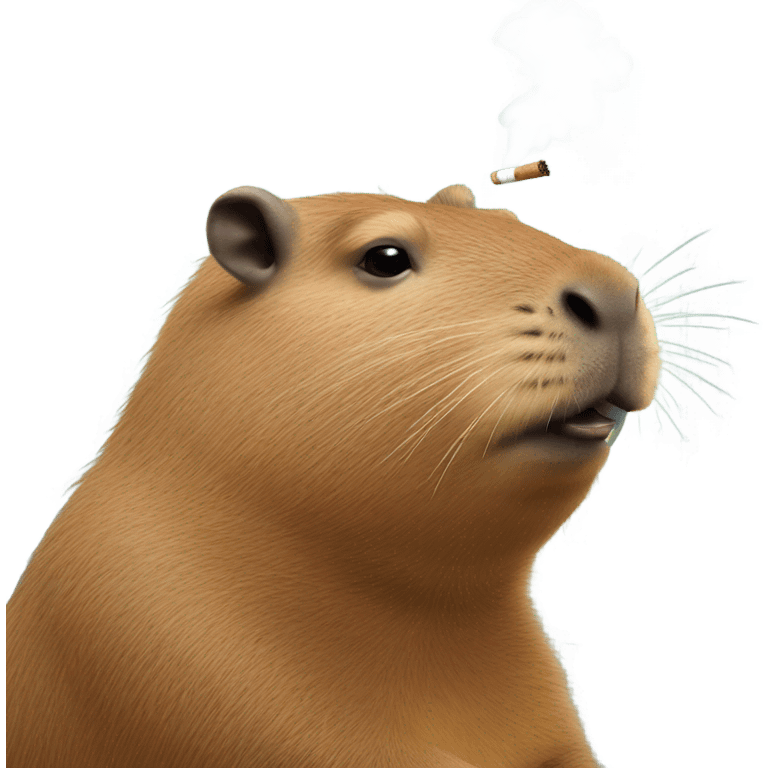 Capybara smoking a rolled cigarette emoji