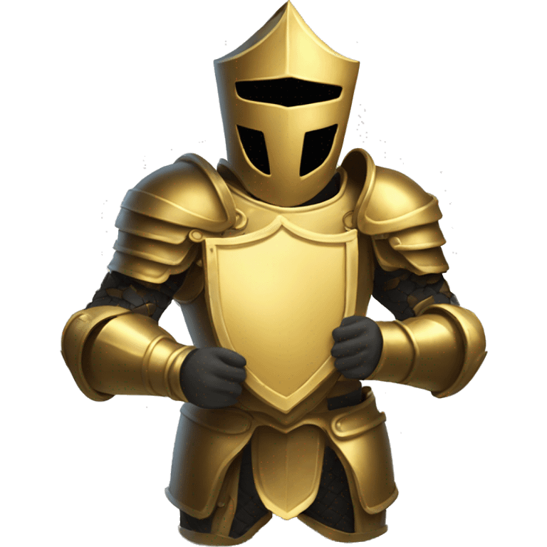 GOLD ARMOR HOLDING SIGN emoji