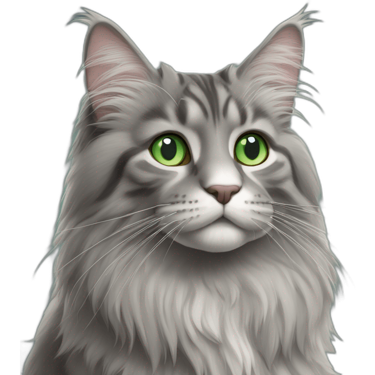 gray-blue-furred-green-eyed-norwegian-forest-cat emoji