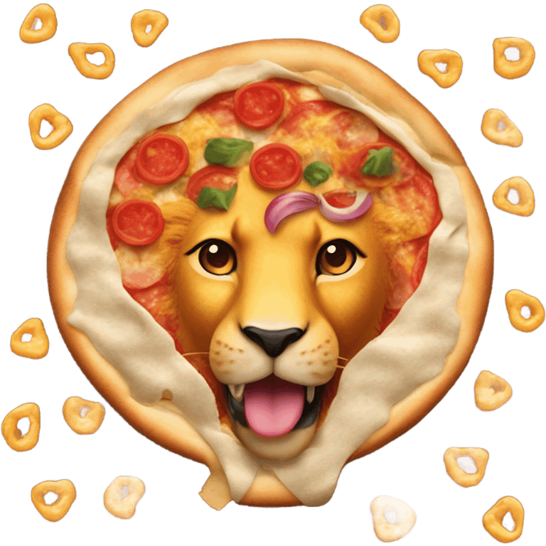 Lion pizza chicken  emoji